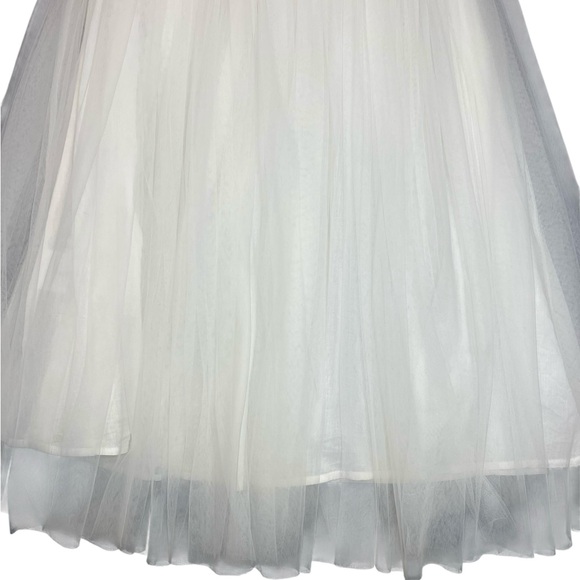 La La Couture Little Girls Flower Girl Wedding Dress White Tulle Beaded Halter 8 - Picture 15 of 16